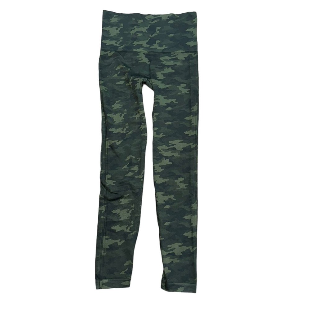 Women's SPANX Green Camo Leggings‎ Large Excellent Condition